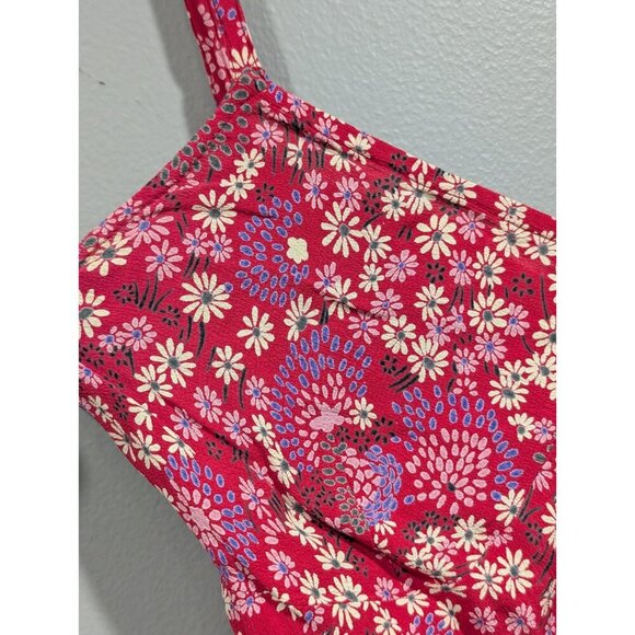 Vintage MONSOON Strappy Ditzy Floral Print Pink Midi Dress Y2K Women's Sz 6 - Picture 11 of 16